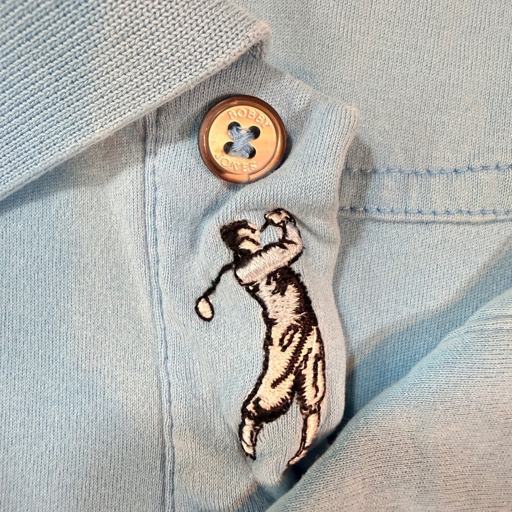 Bobby Jones Golf Polo Shirt Mens M Blue Pima Cotton Short Sleeve Preppy Luxury - Picture 4 of 7